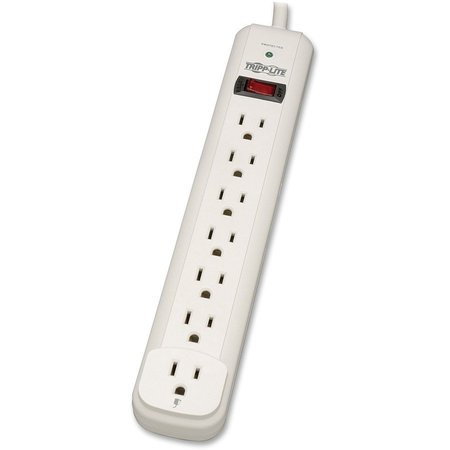 TRIPP LITE Surge Protector, 7 Outlet, 1080 Joules, 25' Cord, White TRPTLP725